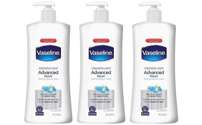 Vaseline Advanced Repair Lotion Big Bottles 3-Pack $11.75 (Reg $17.37) + FREE Shipping