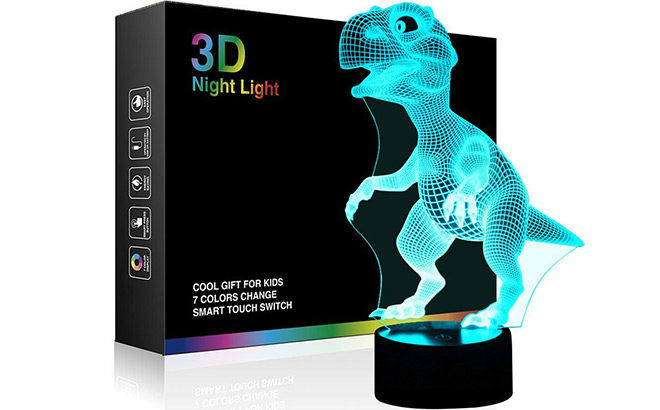 Dinosaur 3D Touch Activated Night Light for Only $14.99 + FREE Shipping