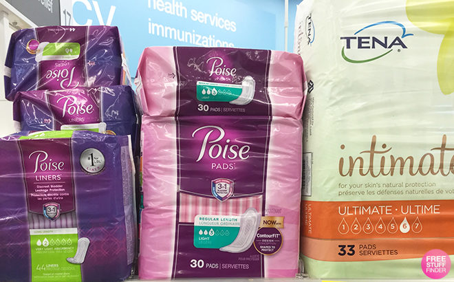 FREE Poise Pads 30-Count Pack + 16¢ Moneymaker (Regularly $4.94) at Walmart