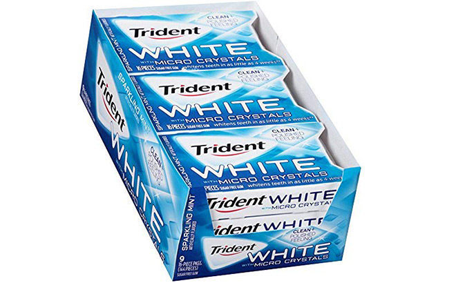 Trident White Sugar Free Gum 9-Pack for Only $5.06 + FREE Shipping (56¢ per Pack)