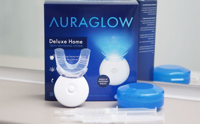 AuraGlow Teeth Whitening Kit ONLY $29.99 (Reg $60) + FREE Shipping (Today Only!)