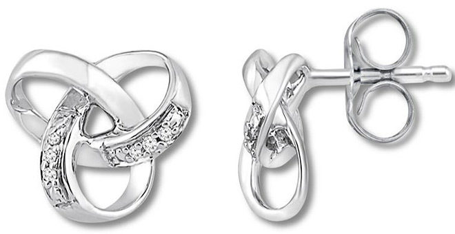 Diamond Knot Sterling Silver Earrings for ONLY $24.99 + FREE Shipping (Reg $70)