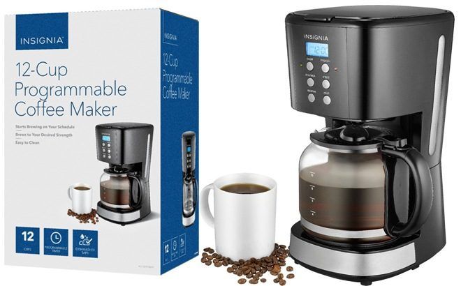 Insignia 12-Cup Programmable Coffee Maker in Black ONLY $14.99 (Regularly $40)