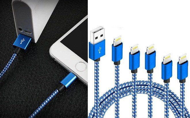 iPhone Lightning Cable 5-Pack JUST $9.99 (Reg $17) at Amazon – Only $1.99 Each!