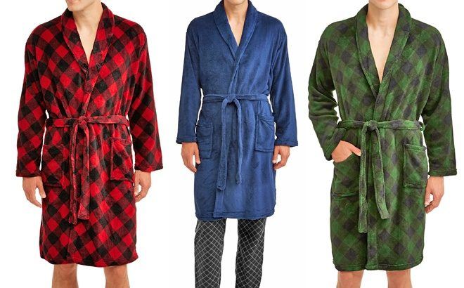 Men’s Knee-Length Soft Plush Bath Robe ONLY $8.99 + FREE Pickup at Walmart