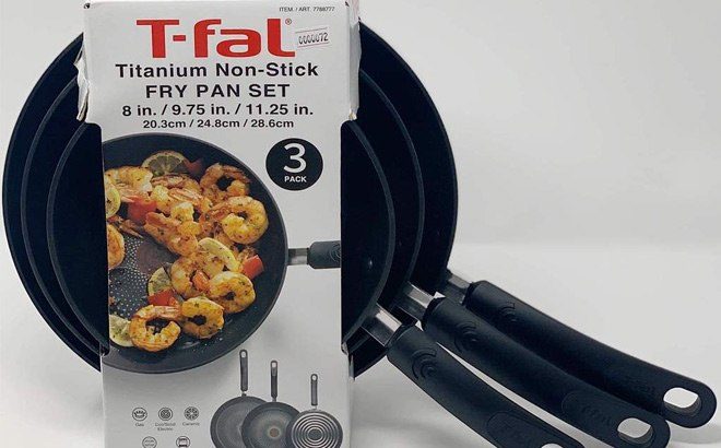 T-Fal 3 Piece Fry Pan Set $23 (Reg $45)