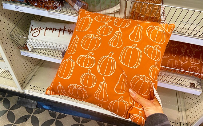 orange pumpkin pillow