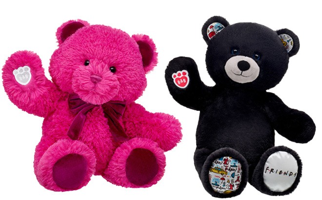 Build A Bear Fuchsia Gifting Bear and Friends Bear on a White Background