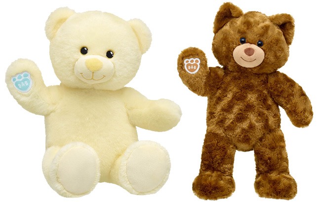 Build A Bear Yellow Baby Bear and Lord of the Rings Bear on a White Background