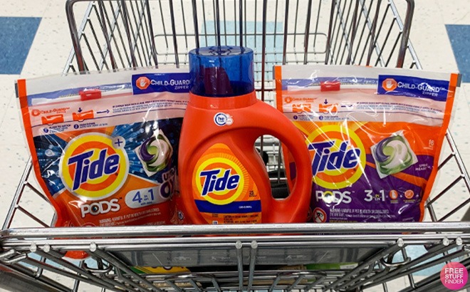 Tide Products in a Shopping Cart at Walgreens