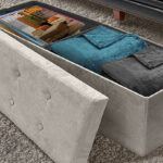 ottoman storage bench beige