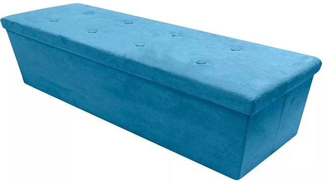 ottoman storage bench blue