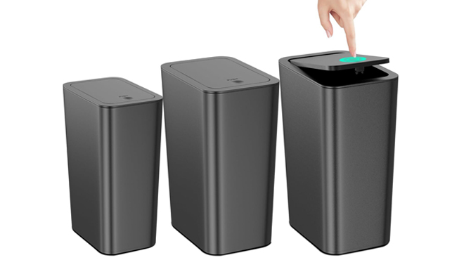 Pop Up Trash Cans with Lids 3 Pack